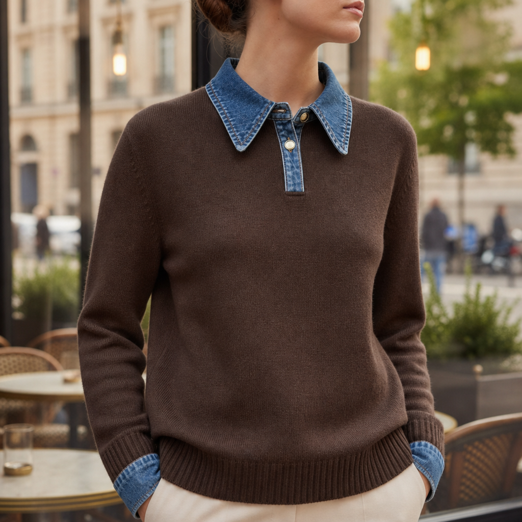 Ella | Montpellier Denim Collar Knit Sweater