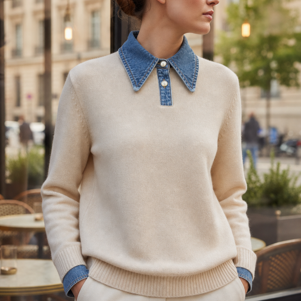 Ella | Montpellier Denim Collar Knit Sweater