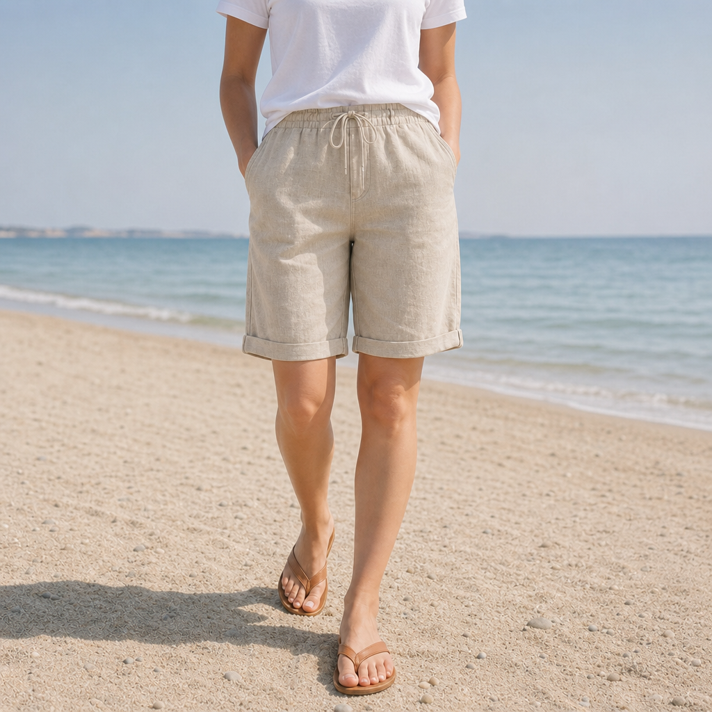 Ella | Portofino Linen Bermuda Shorts