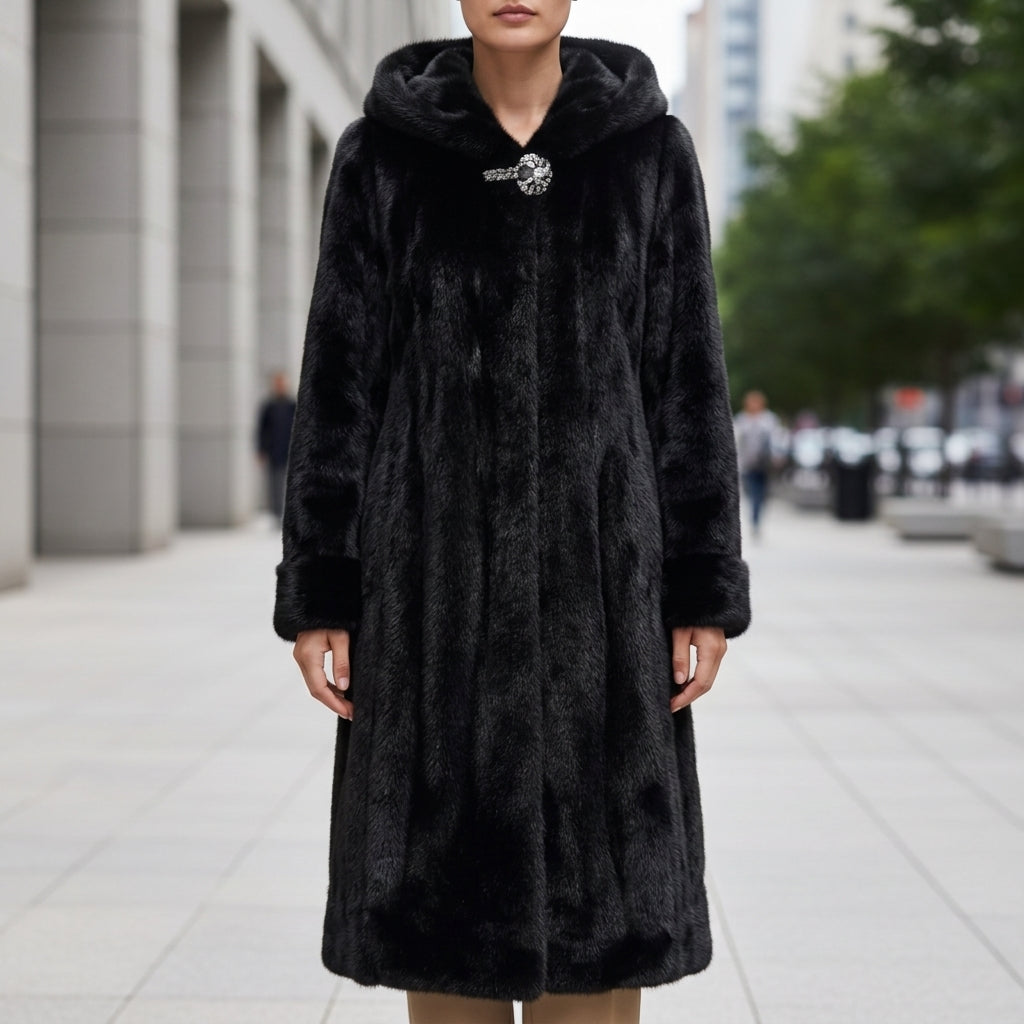 Ellie | Bellagio Hooded Faux Fur Coat