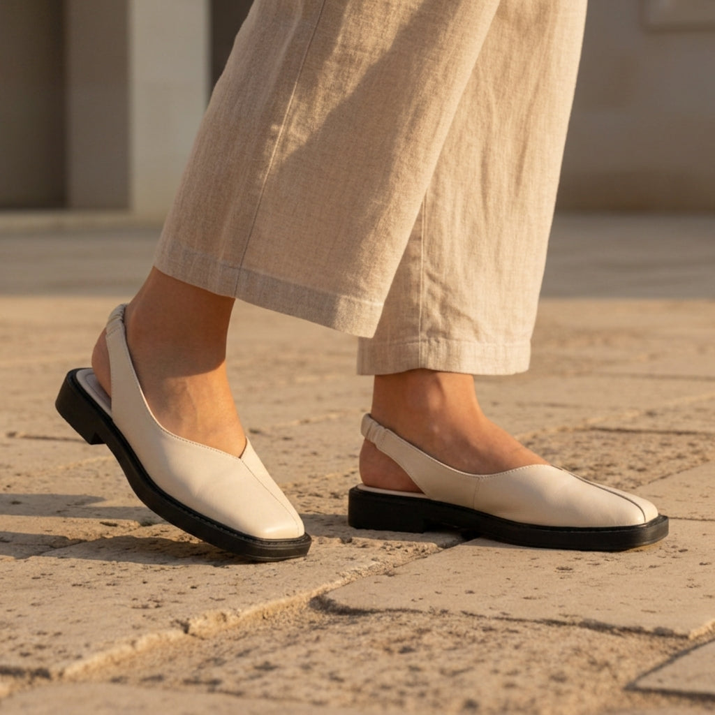 Emilia | Corte Square Toe Slingback Flats