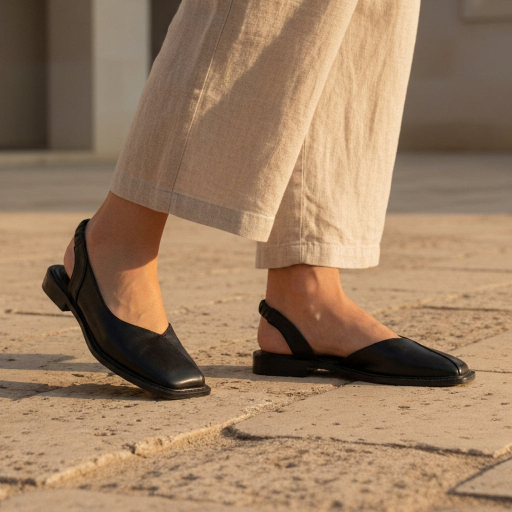 Emilia | Corte Square Toe Slingback Flats