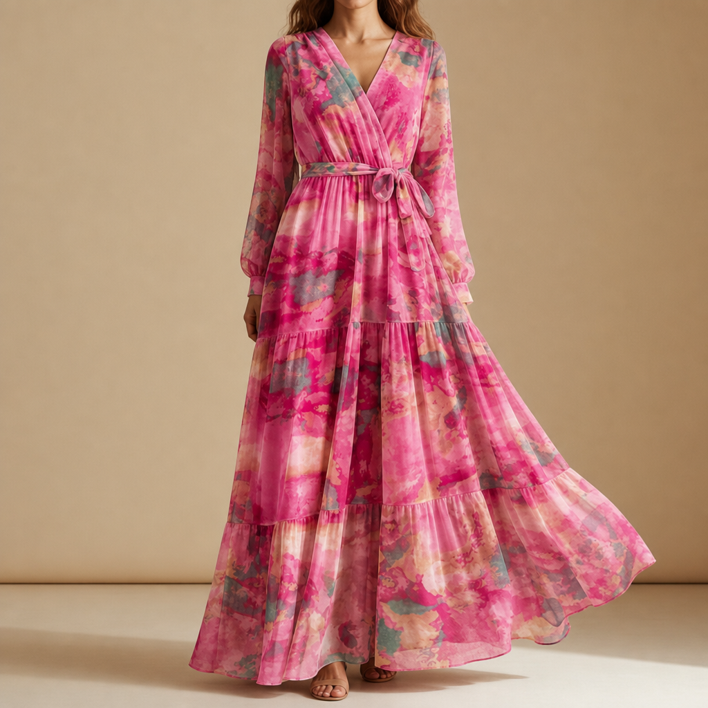 Emily | Carcassonne Floral Chiffon Maxi Dress