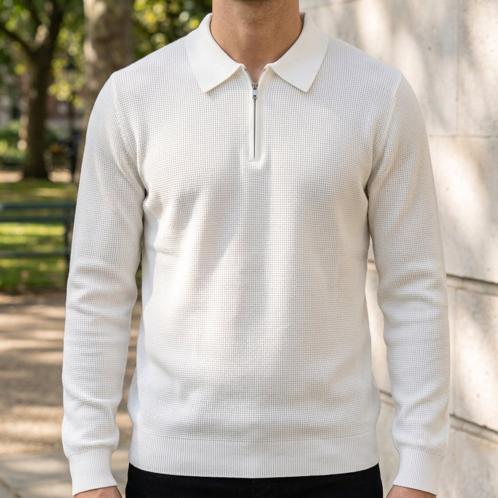 Ethan | Bolzano Ribbed Quarter-Zip Sweater
