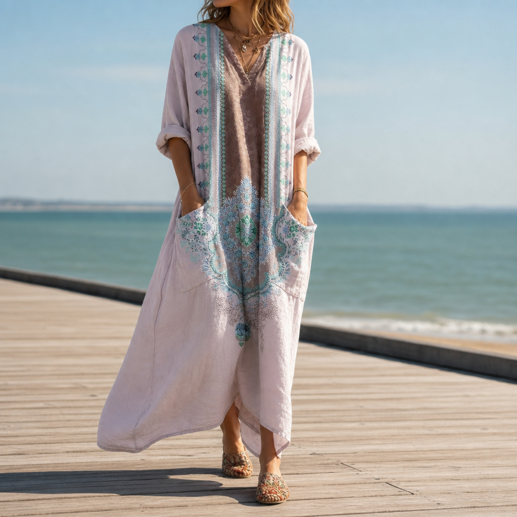 Eva | Comporta Boho Print Maxi Dress