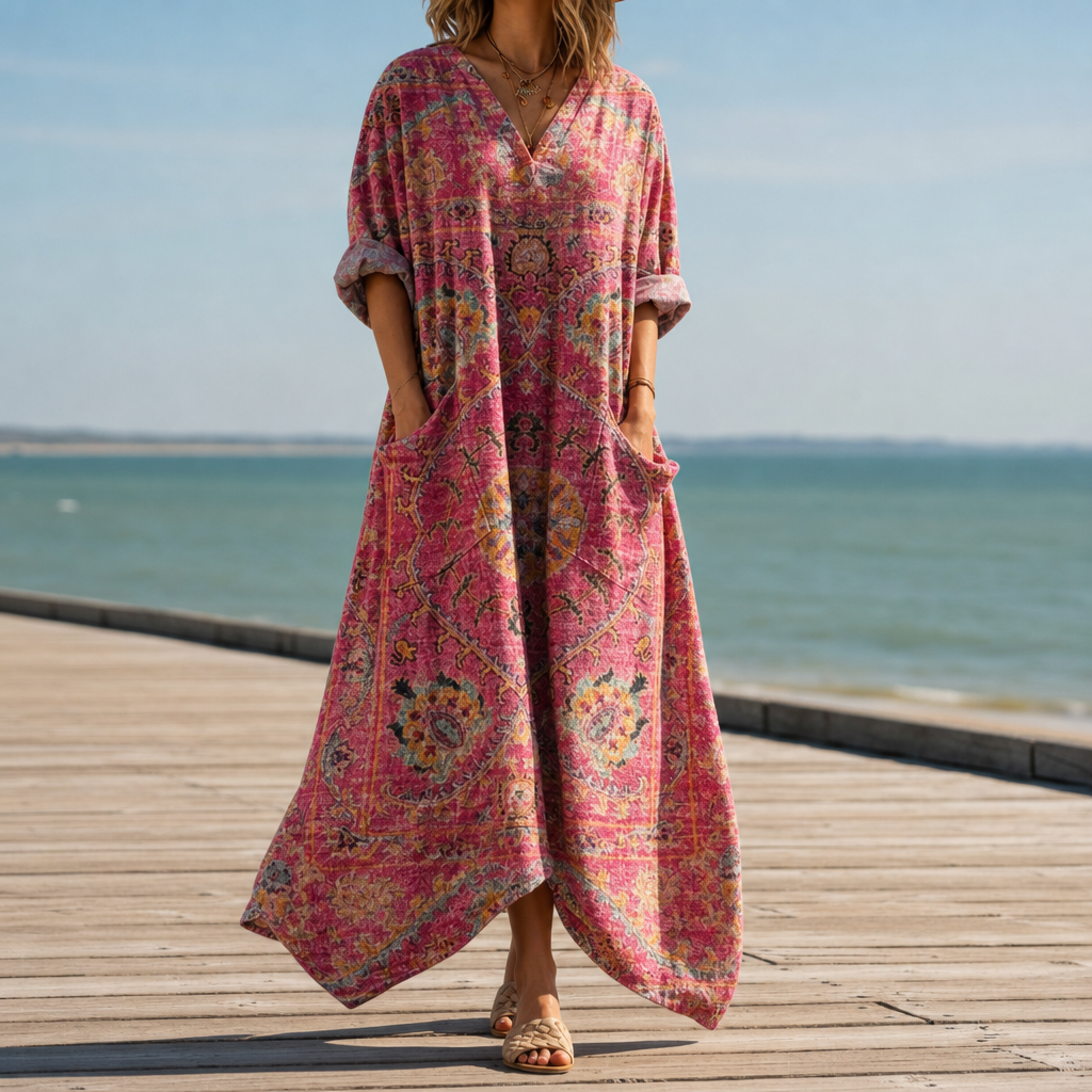Eva | Comporta Boho Print Maxi Dress