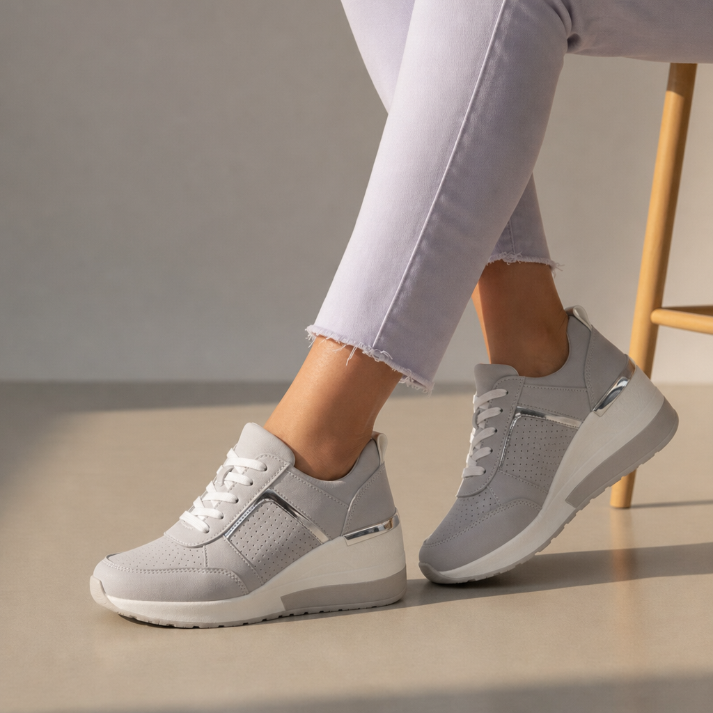 Eva | Mdina Orthopedic Gold Detail Wedge Sneakers