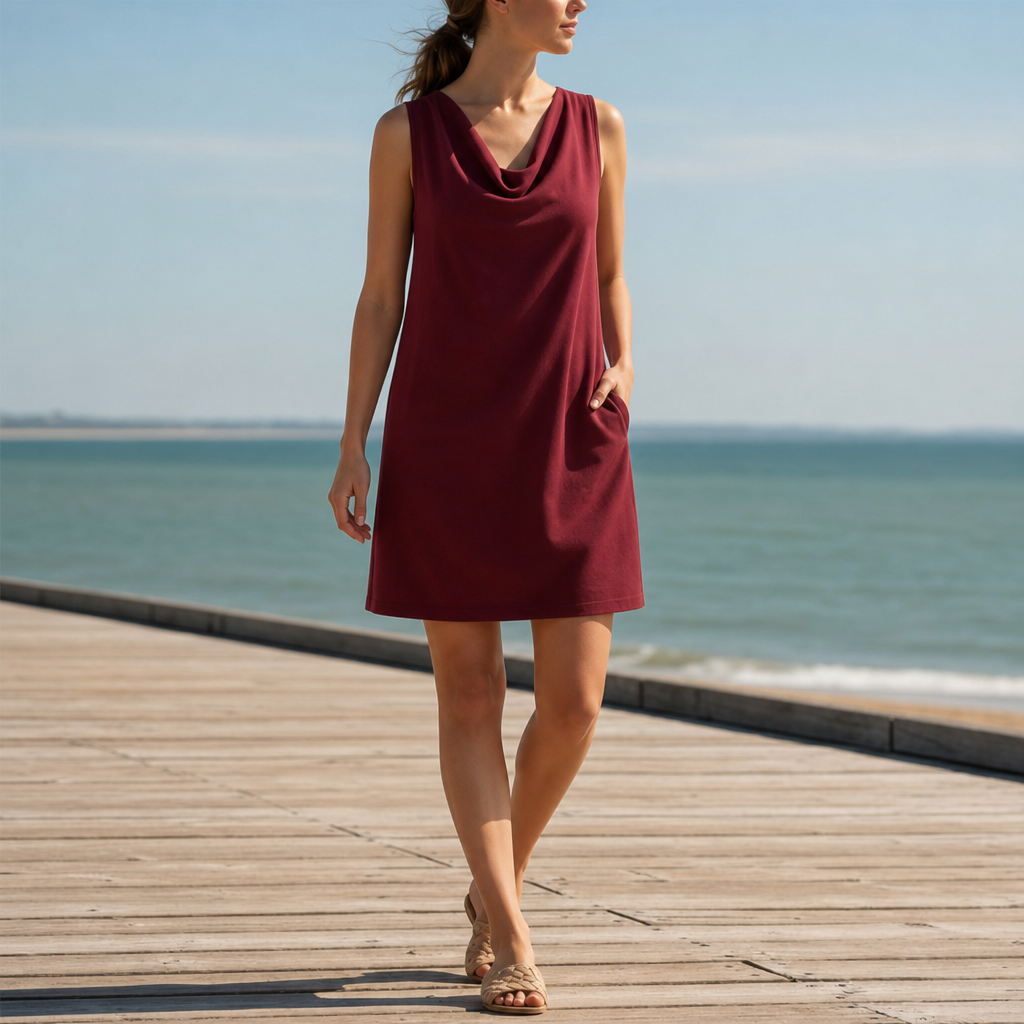Evelyn | Kyrenia Cowl Neck Pocket Mini Dress