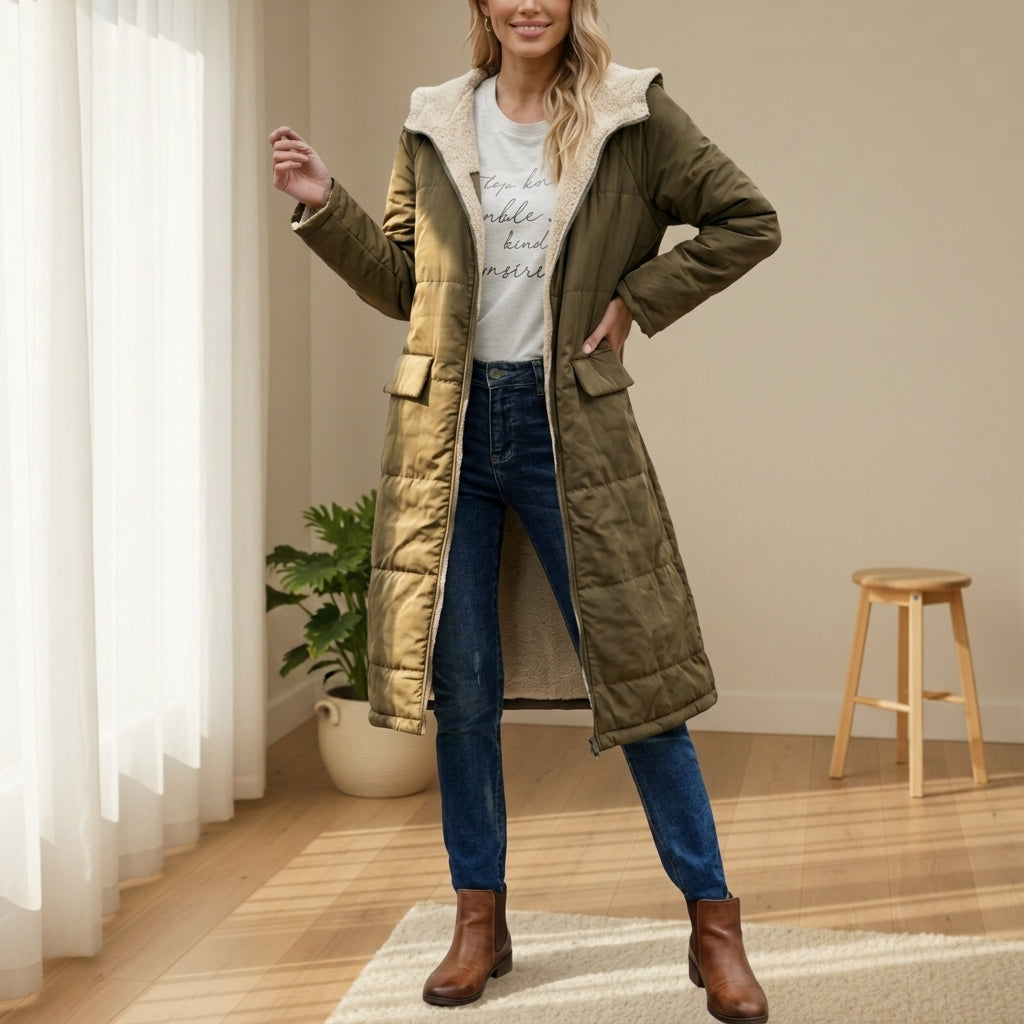Evelyn | Milos Sherpa-Lined Long Puffer Coat