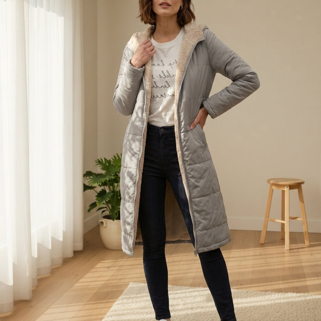 Evelyn | Milos Sherpa-Lined Long Puffer Coat
