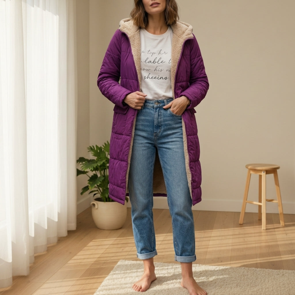 Evelyn | Milos Sherpa-Lined Long Puffer Coat