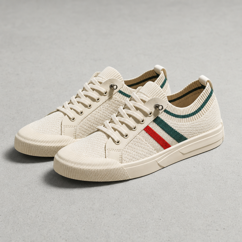 Ezra | Chania Striped Knit Sneakers