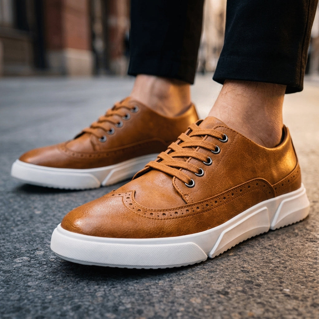 Grayson | Camogli Leather Brogue Sneakers