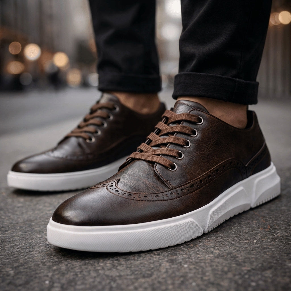 Grayson | Camogli Leather Brogue Sneakers