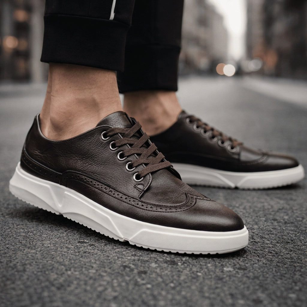 Grayson | Camogli Leather Brogue Sneakers