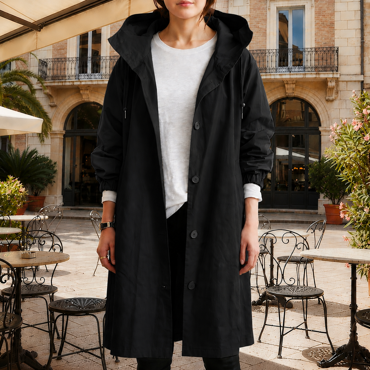 Hazel | Annecy Hooded Waterproof Trench Coat