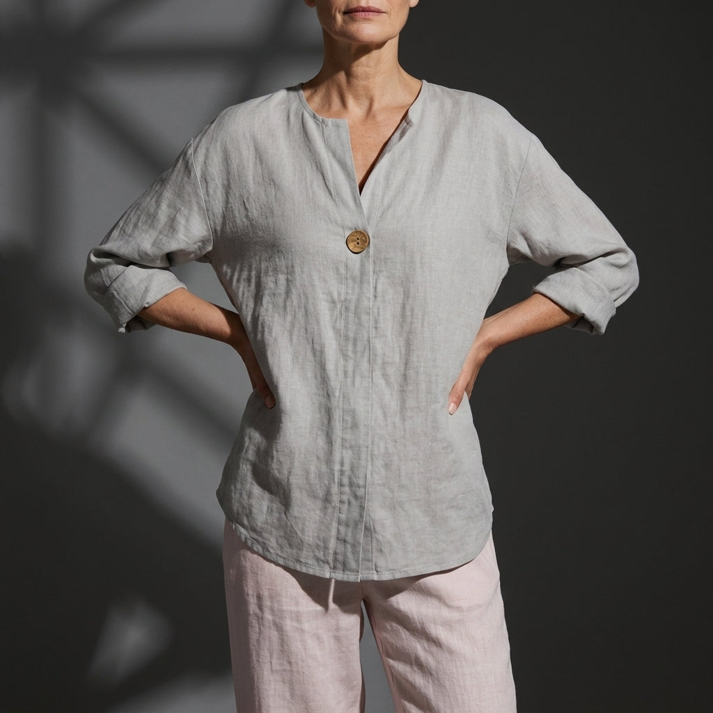 Hazel | Antequera Linen Button Blouse