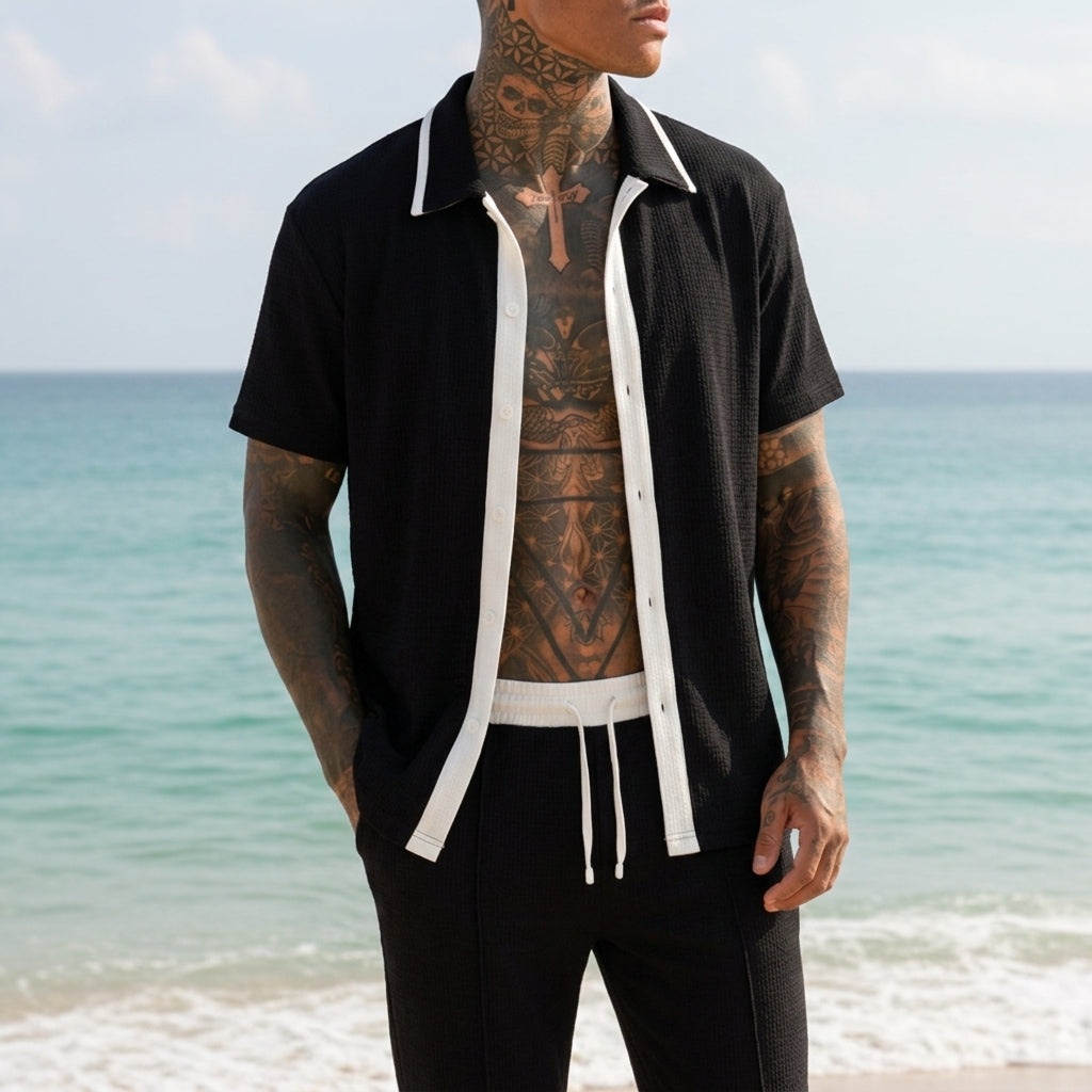 Isaac | Portofino Contrast-Trim Co-ord Set