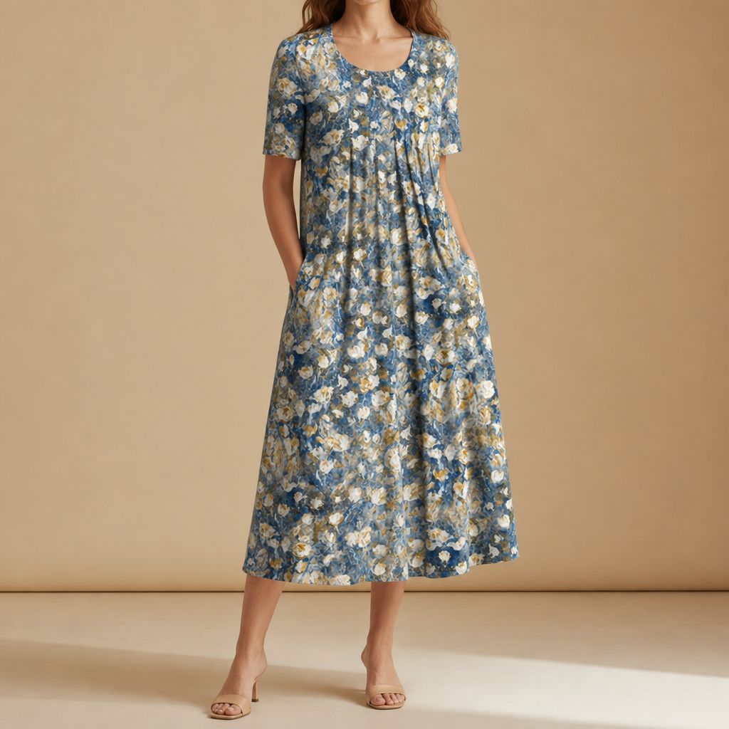 Isabella | Porto Vecchio Floral Print Midi Dress
