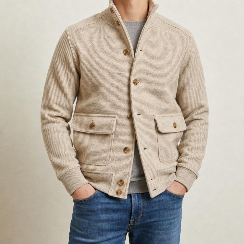 James | Antequera Stand Collar Knit Jacket