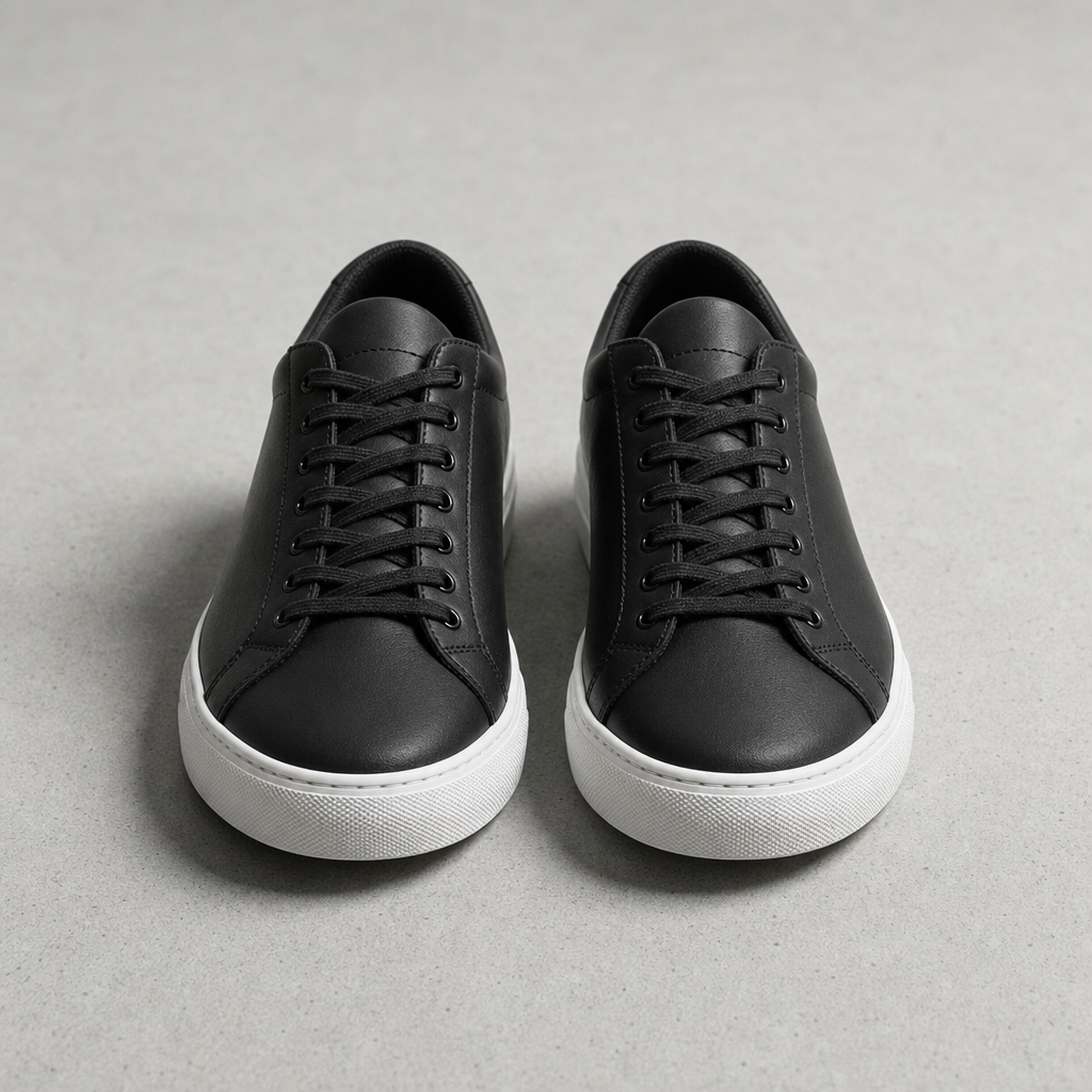 John | Assisi Black Low-Top Sneakers