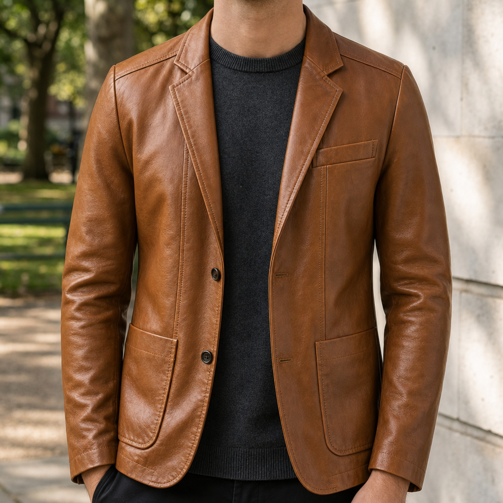 John | Aveiro Leather Blazer Jacket