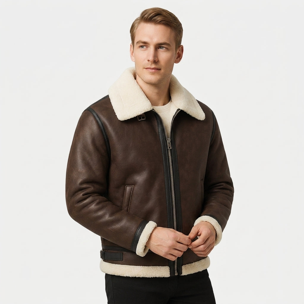 John | Taormina Leather Aviator Jacket
