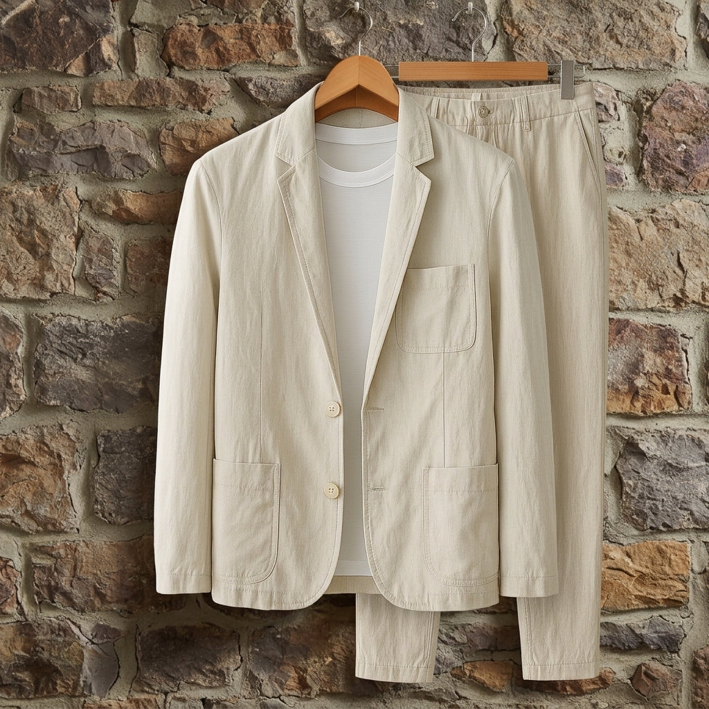 Joshua | Lucca Linen Blazer & Trouser Set