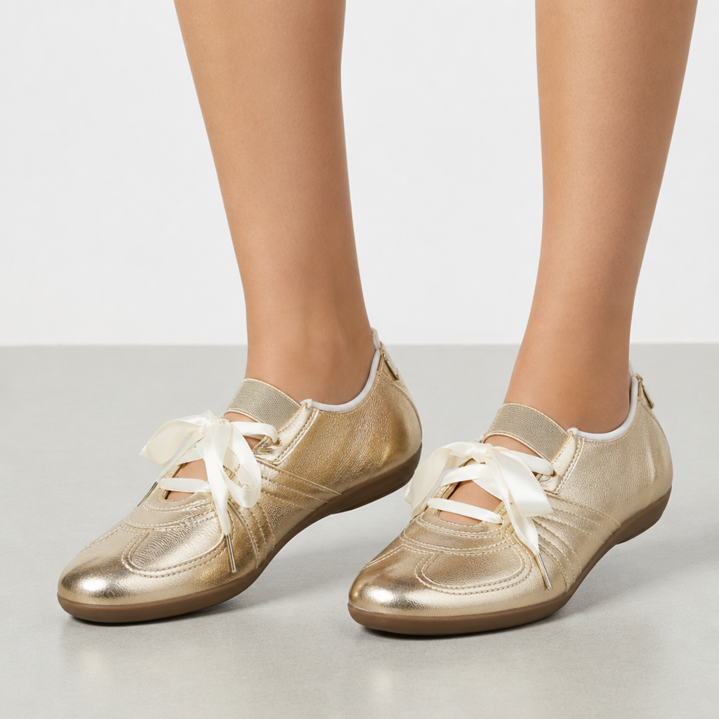 Layla | Ragusa Metallic Ribbon Sneakers