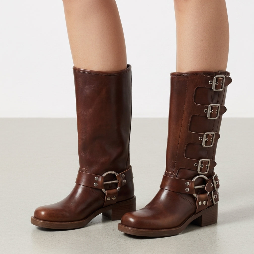 Layla | Valencia Buckle Strap Knee Boots