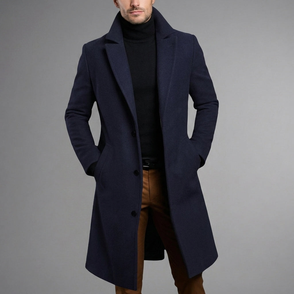Leo | Zurich Men's Slim-Fit Long Overcoat