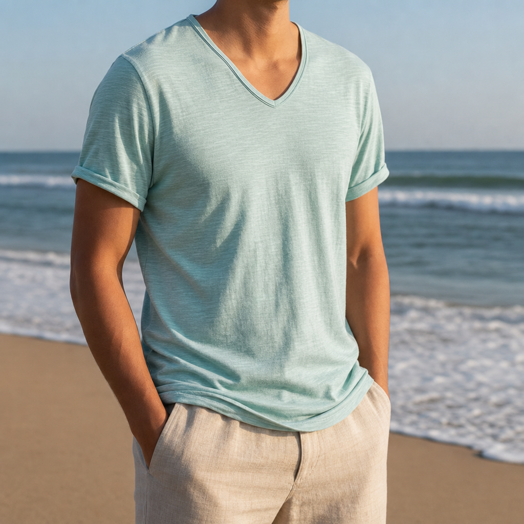 Levi | Grasse V-Neck Cotton Tee