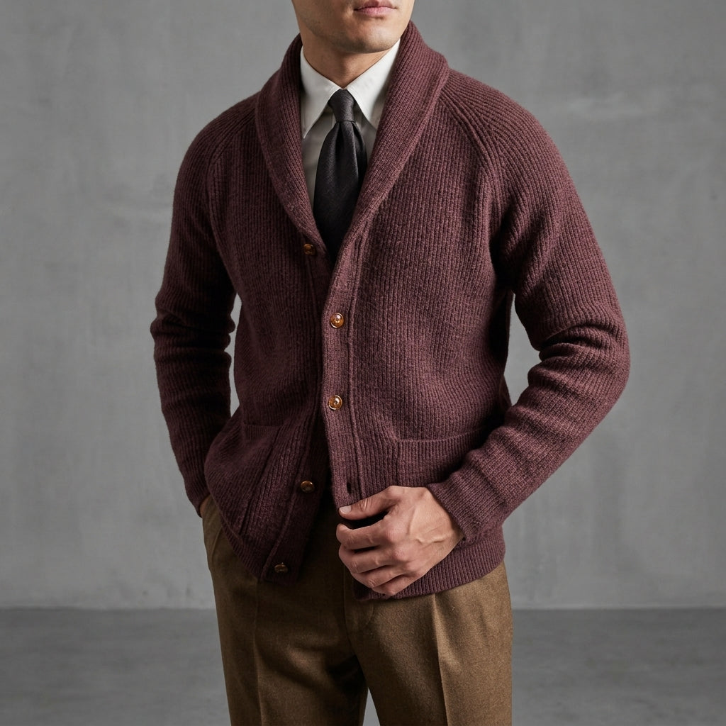 Levi | Raglan Shawl Collar Knitted Cardigan
