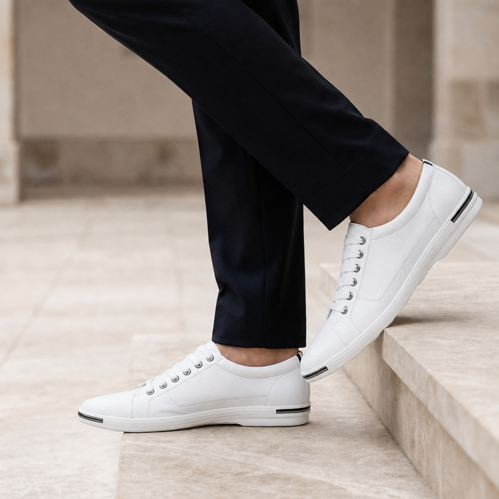 Liam | Cassis Leather Casual Sneakers