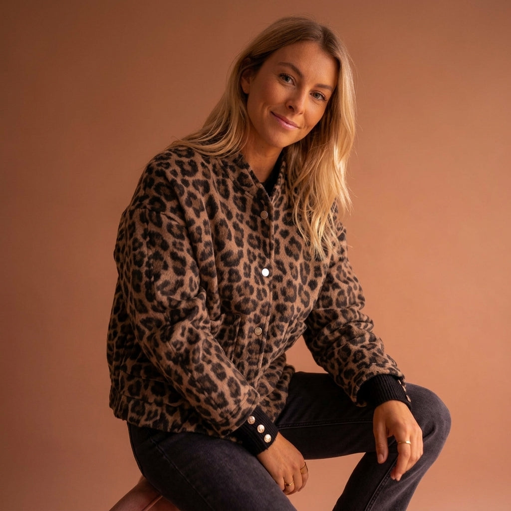 Lily | Mougins Leopard Bomber Jacket