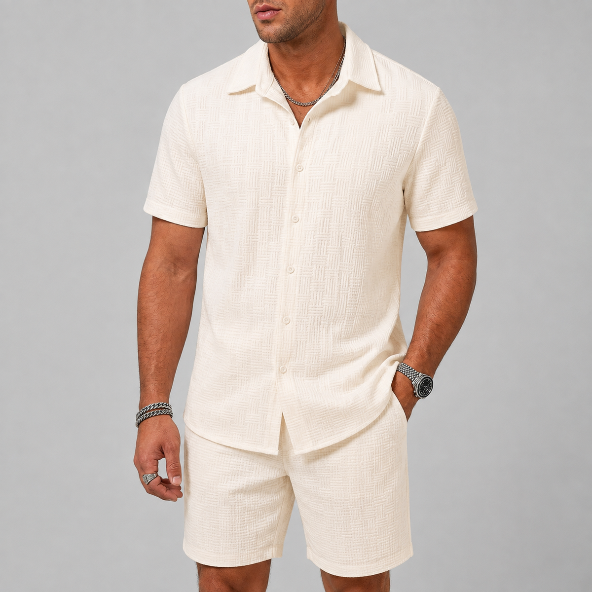 Lincoln | Porec Textured Matching Shorts Set