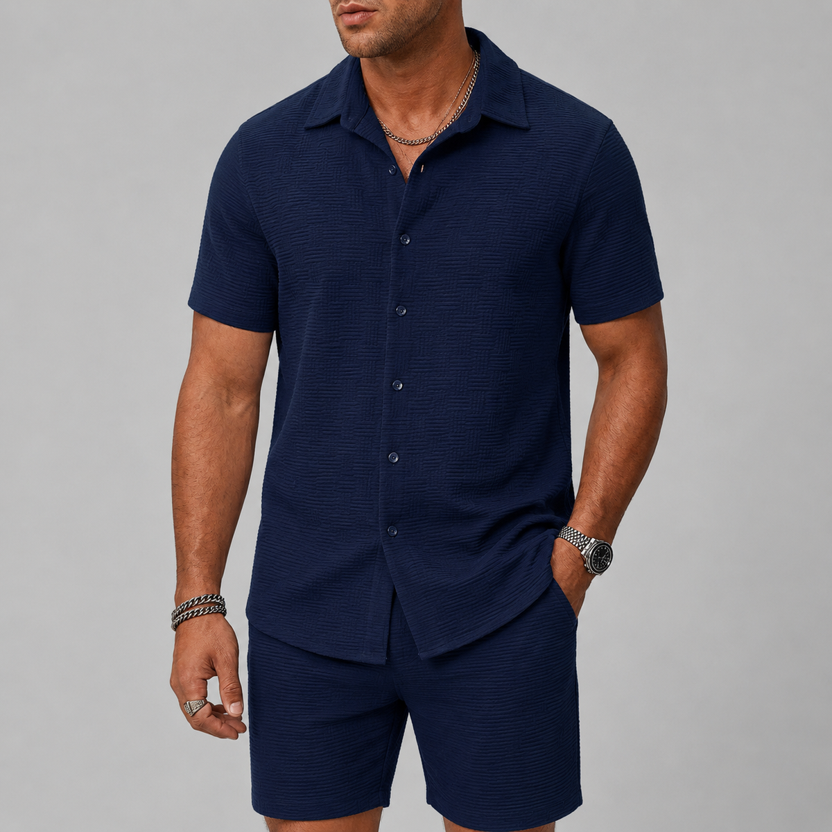 Lincoln | Porec Textured Matching Shorts Set