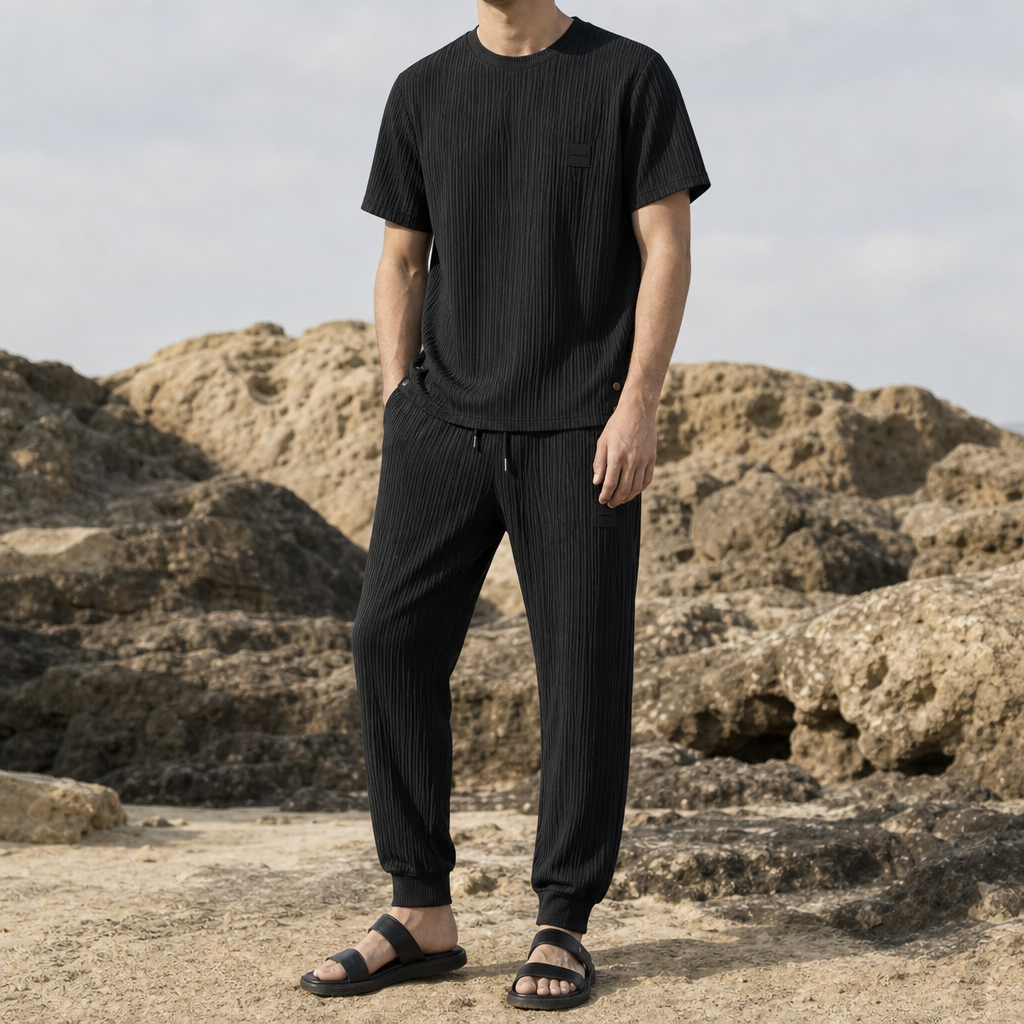 Logan | Poros Textured Ice Silk Set