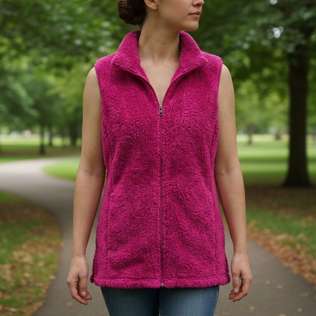 Lucy | Coral Velvet Fleece Vest