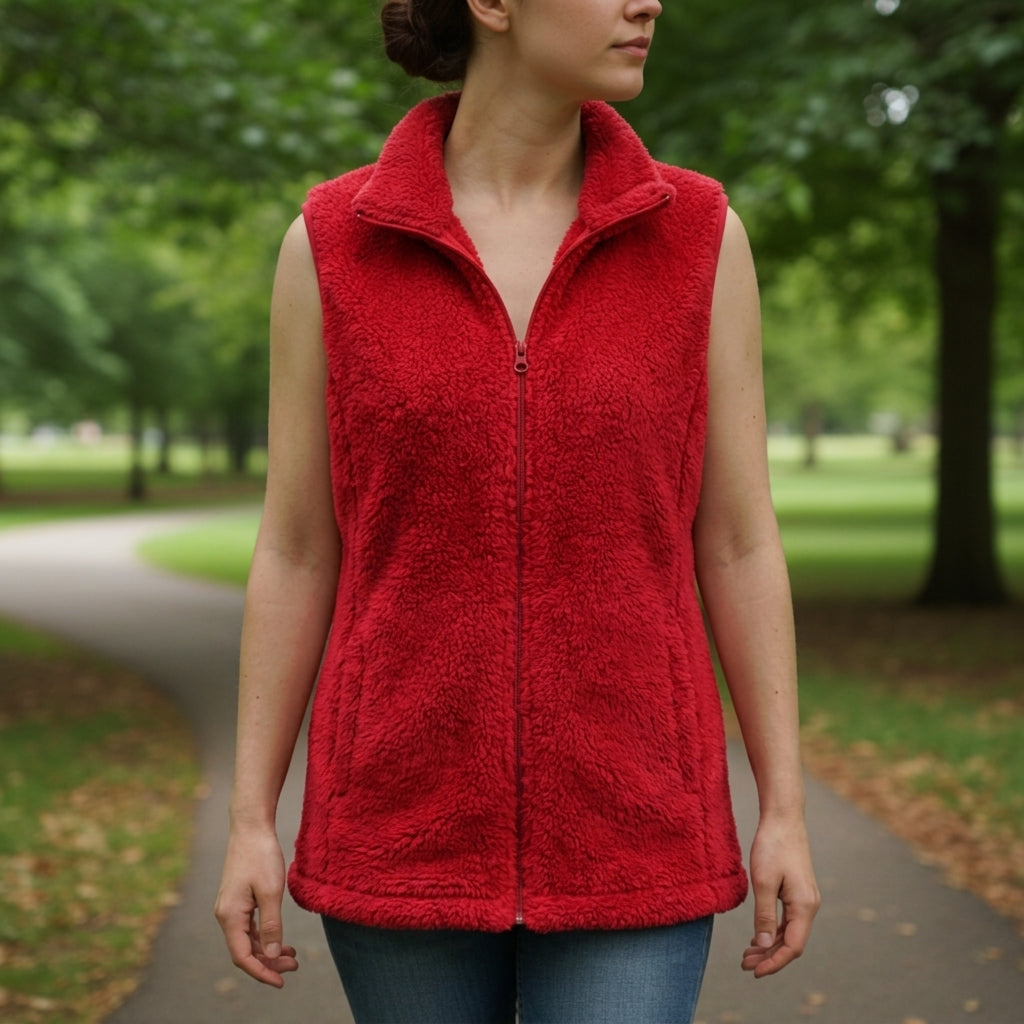 Lucy | Coral Velvet Fleece Vest