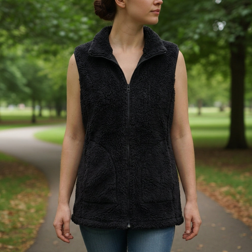 Lucy | Coral Velvet Fleece Vest