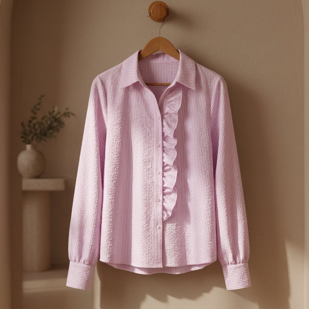 Lucy | Florence Striped Blouse with Ruffles