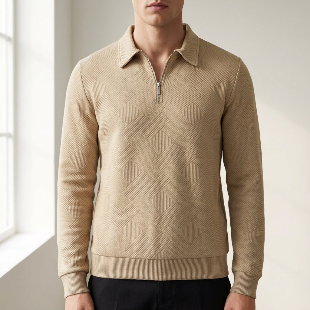Luke | Ceret Textured Quarter-Zip Sweatshirt