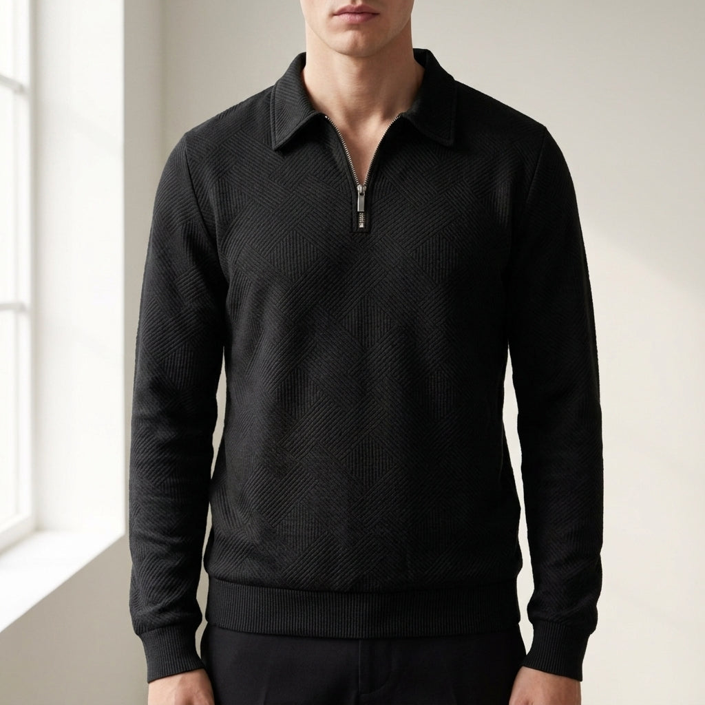 Luke | Ceret Textured Quarter-Zip Sweatshirt