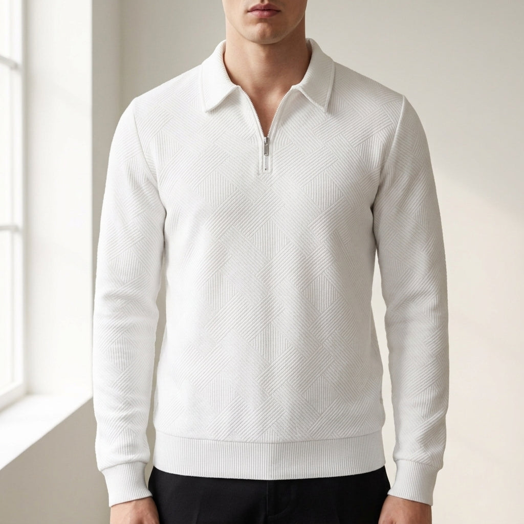 Luke | Ceret Textured Quarter-Zip Sweatshirt