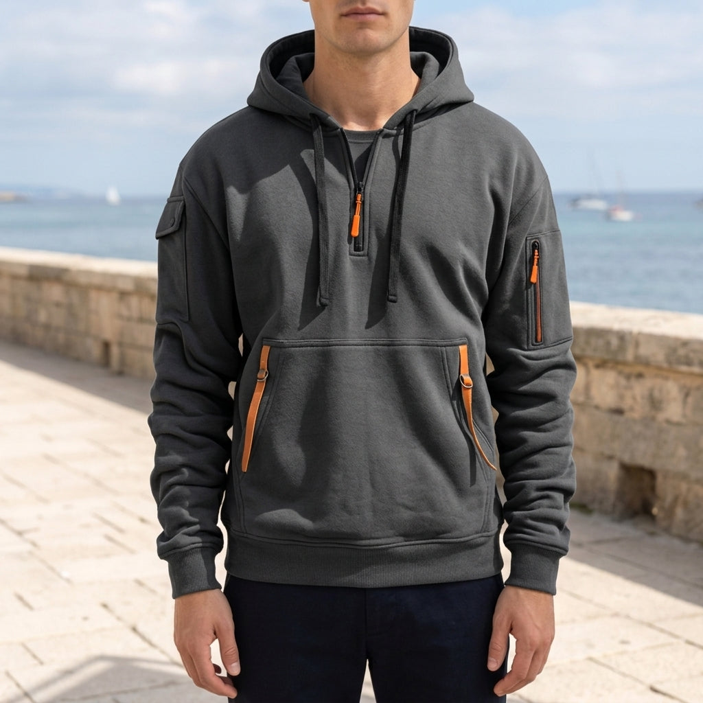 Mason | Oslo Men's Half Zip Pocket Hoodie
