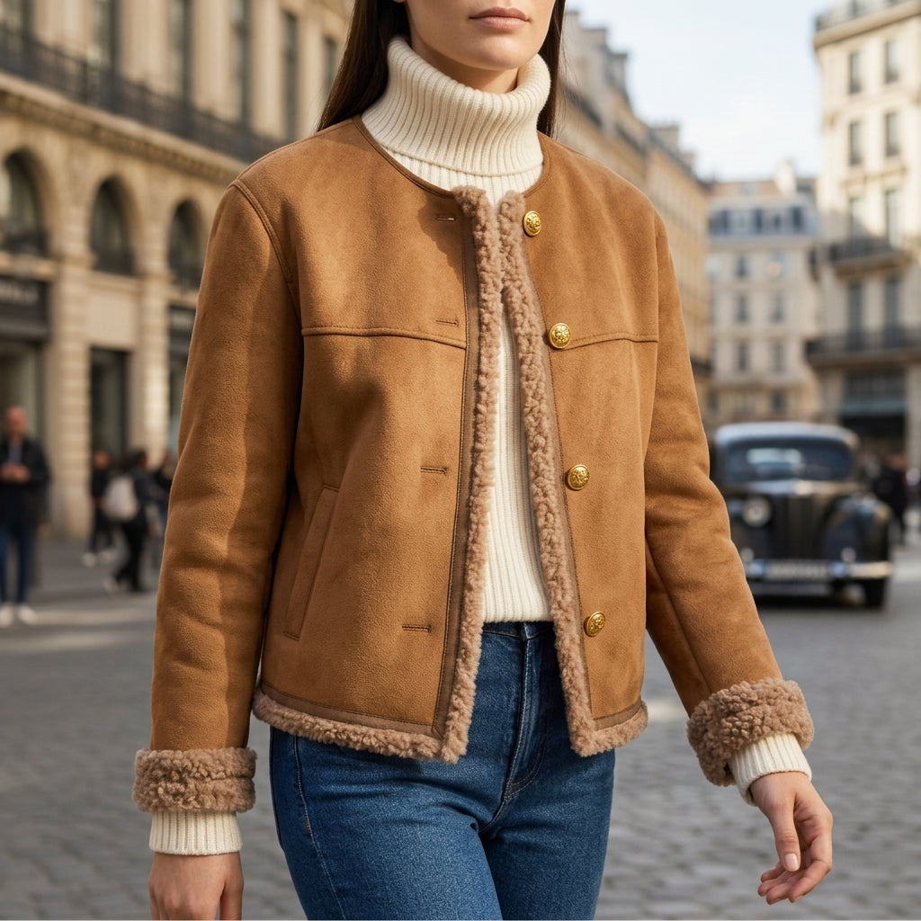 Maya | Rabat Shearling Trim Jacket
