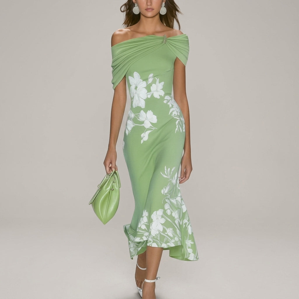 Mia | Christiana Off-Shoulder Floral Midi Dress