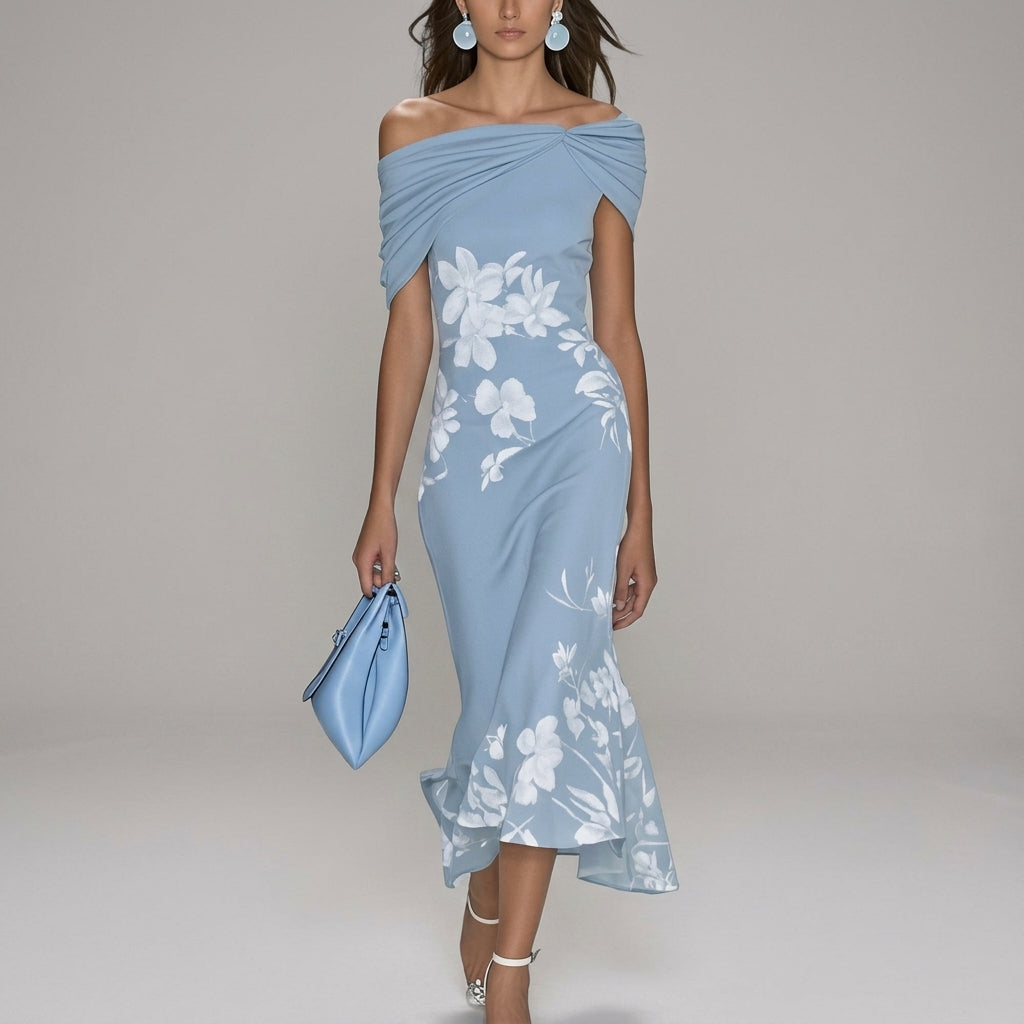 Mia | Christiana Off-Shoulder Floral Midi Dress