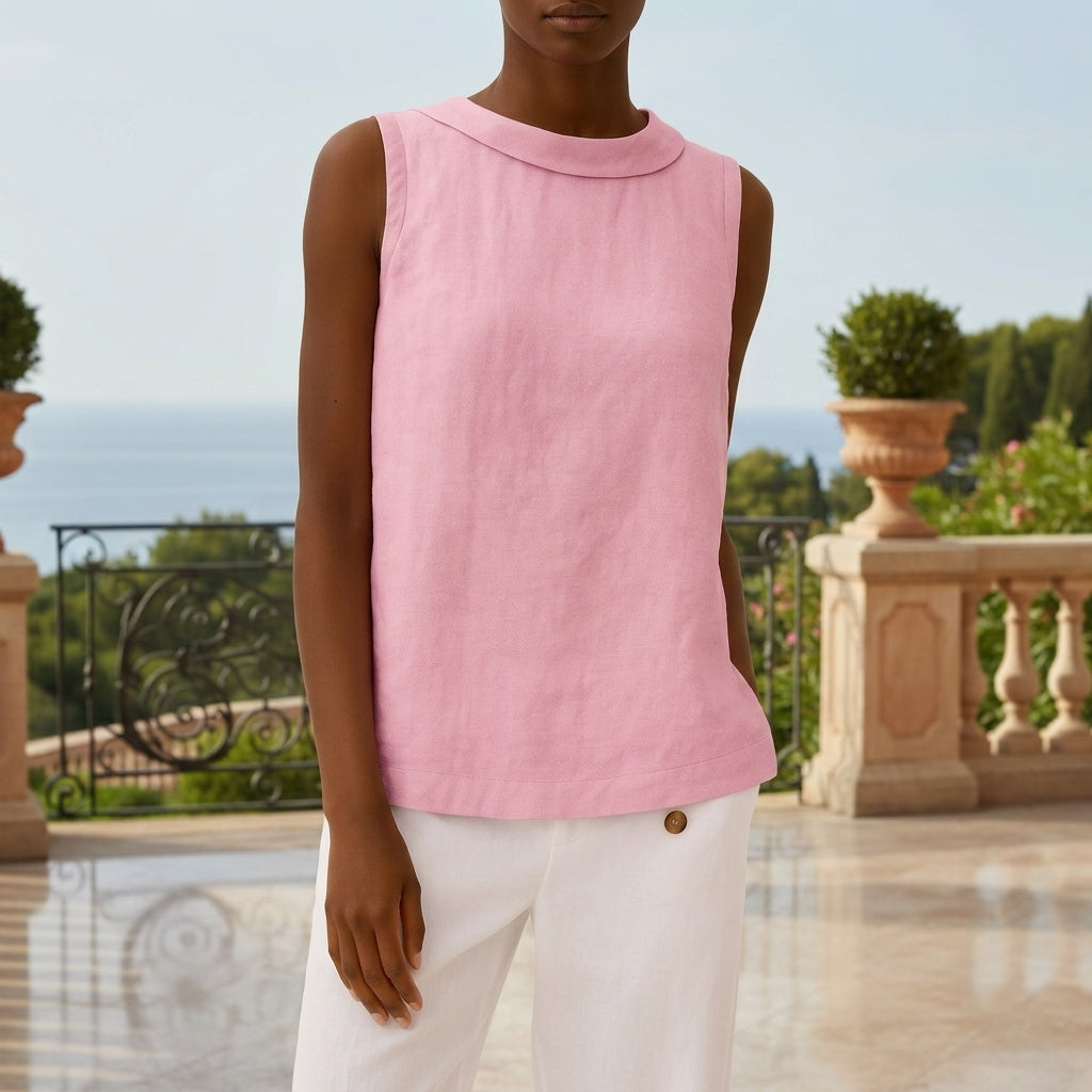 Mia | Milano Roll Collar Sleeveless Top